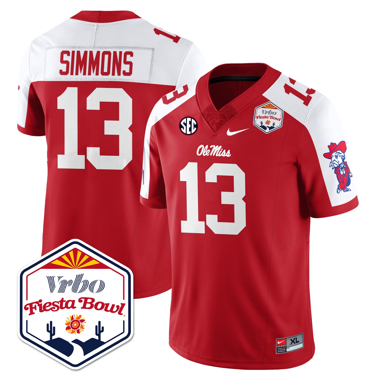 Ole Miss Football Vapor Limited Jersey - Vrbo Fiesta Bowl - All Stitched