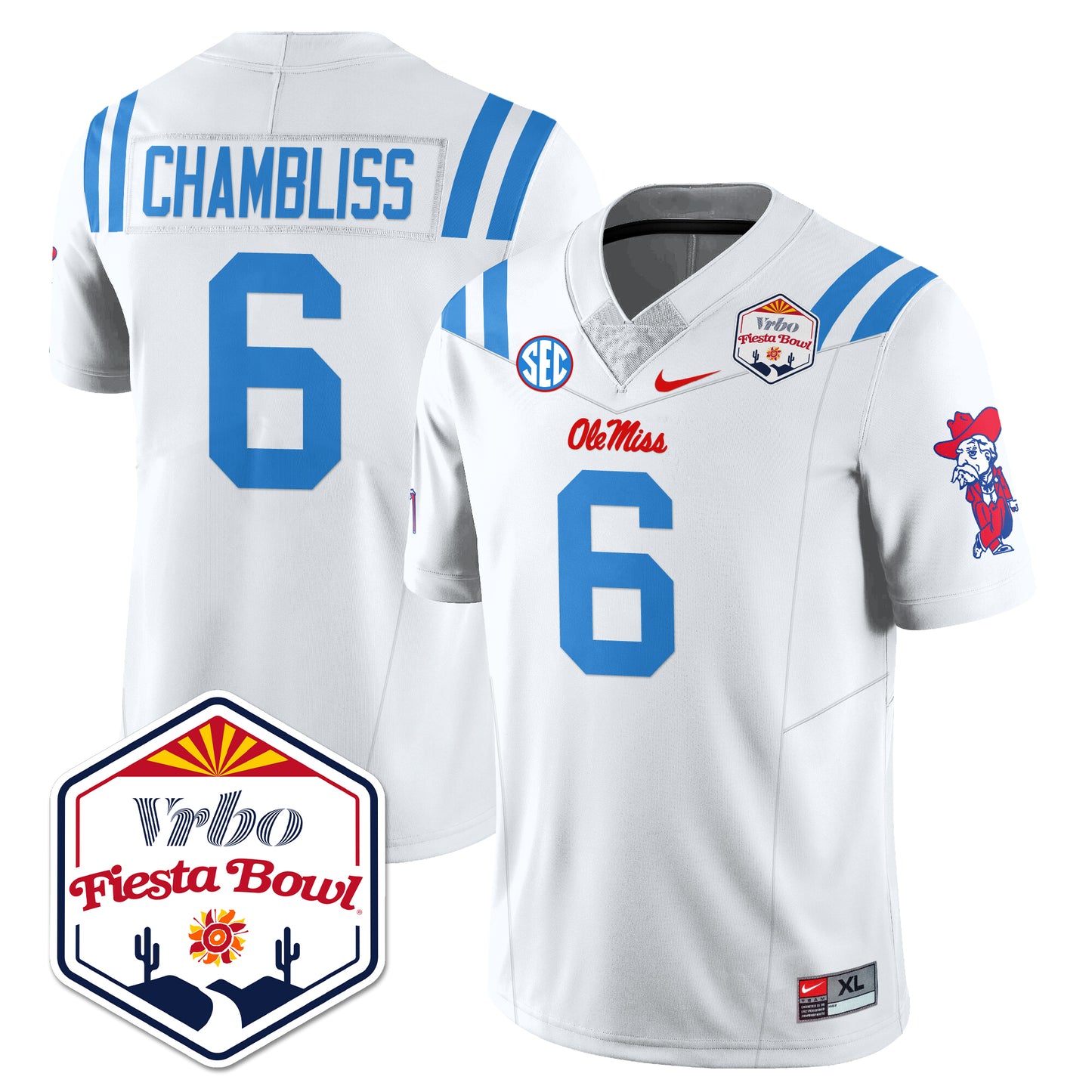 Ole Miss Football Vapor Limited Jersey - Vrbo Fiesta Bowl - All Stitched