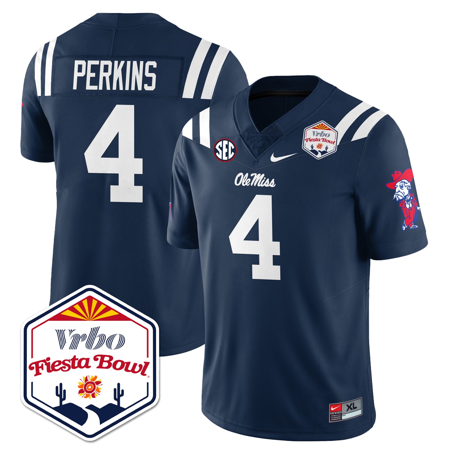 Ole Miss Football Vapor Limited Jersey - Vrbo Fiesta Bowl - All Stitched