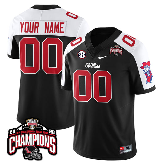 Custom Ole Miss Football Vapor Limited Jersey - Allstate Sugar Bowl Champions - Stitched