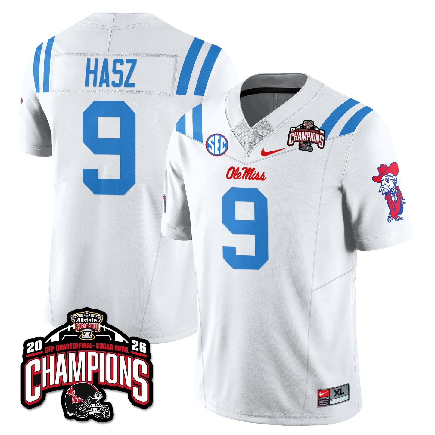 Ole Miss Football Vapor Limited Jersey - Allstate Sugar Bowl Champions - All Stitched