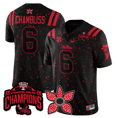 Ole Miss Football Stranger Things Vapor Limited Jersey - Allstate Sugar Bowl Champions - All Stitched