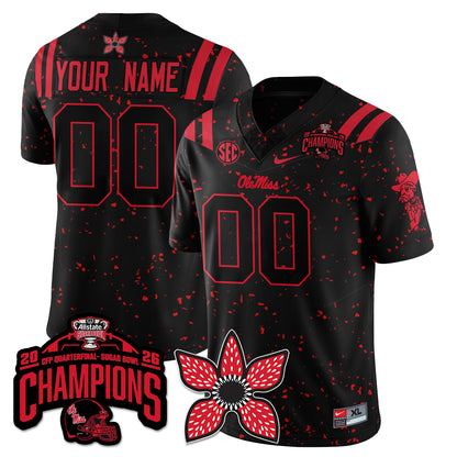 Ole Miss Football Stranger Things Vapor Limited Jersey - Allstate Sugar Bowl Champions - All Stitched