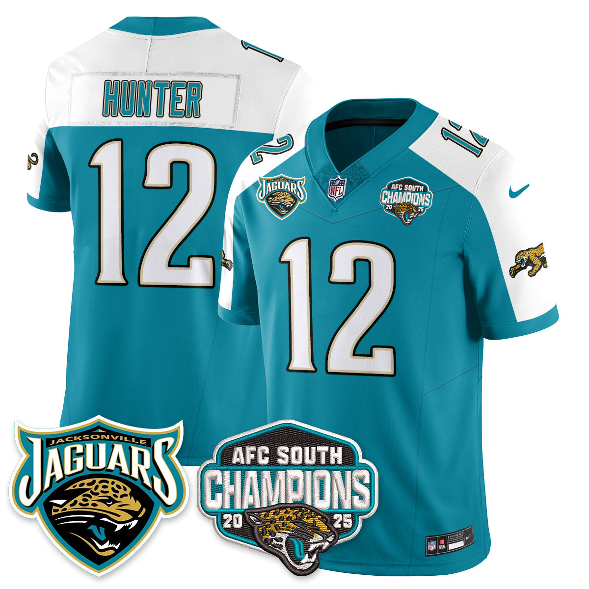 JAX AFC South Division Champions Vapor Limited Throwback Jersey - All Stitched