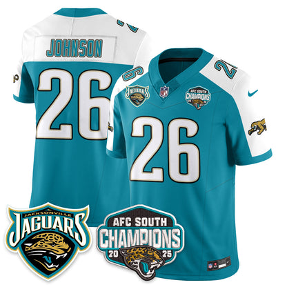 JAX AFC South Division Champions Vapor Limited Throwback Jersey - All Stitched