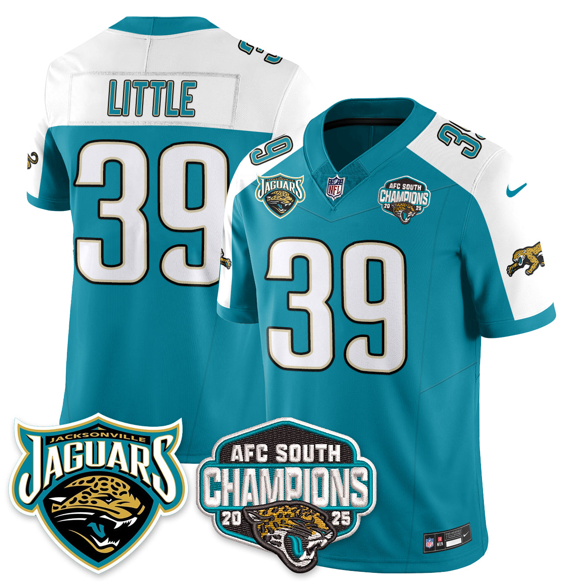 JAX AFC South Division Champions Vapor Limited Throwback Jersey - All Stitched