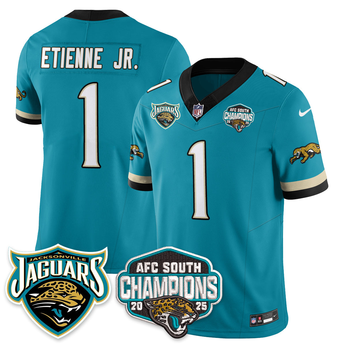 JAX AFC South Division Champions Vapor Limited Throwback Jersey - All Stitched