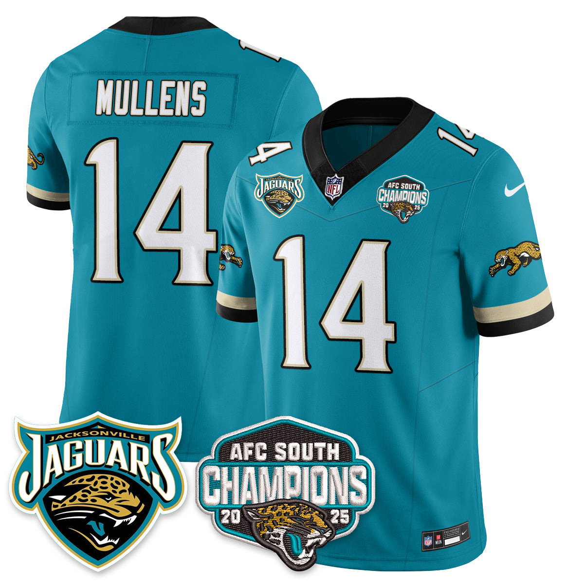 JAX AFC South Division Champions Vapor Limited Throwback Jersey - All Stitched