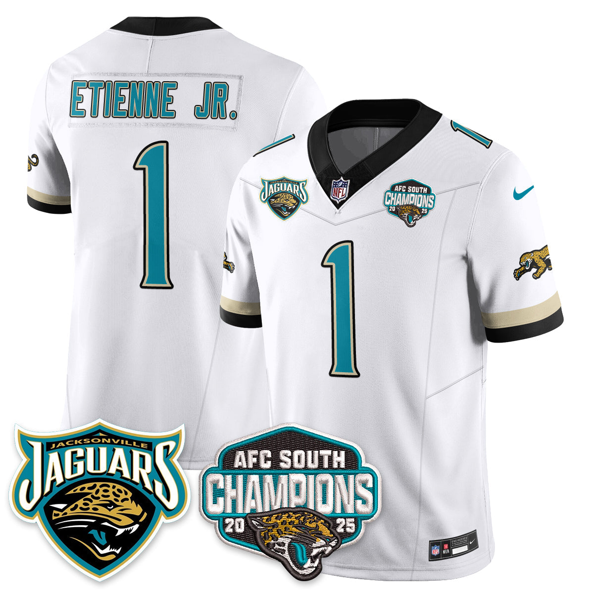 JAX AFC South Division Champions Vapor Limited Throwback Jersey - All Stitched