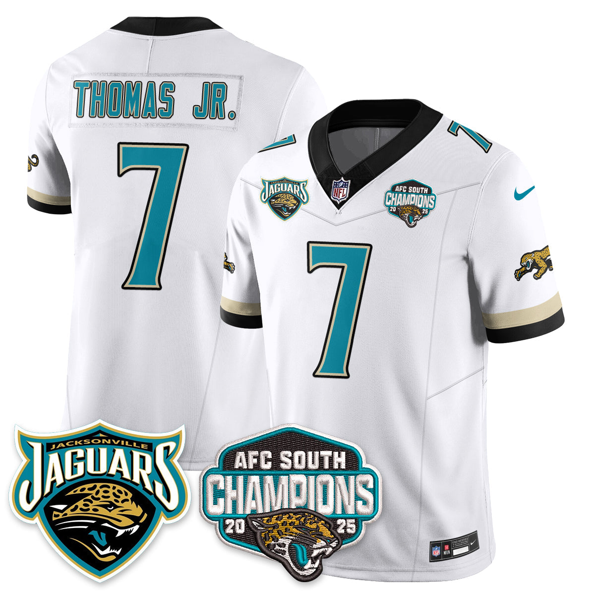JAX AFC South Division Champions Vapor Limited Throwback Jersey - All Stitched