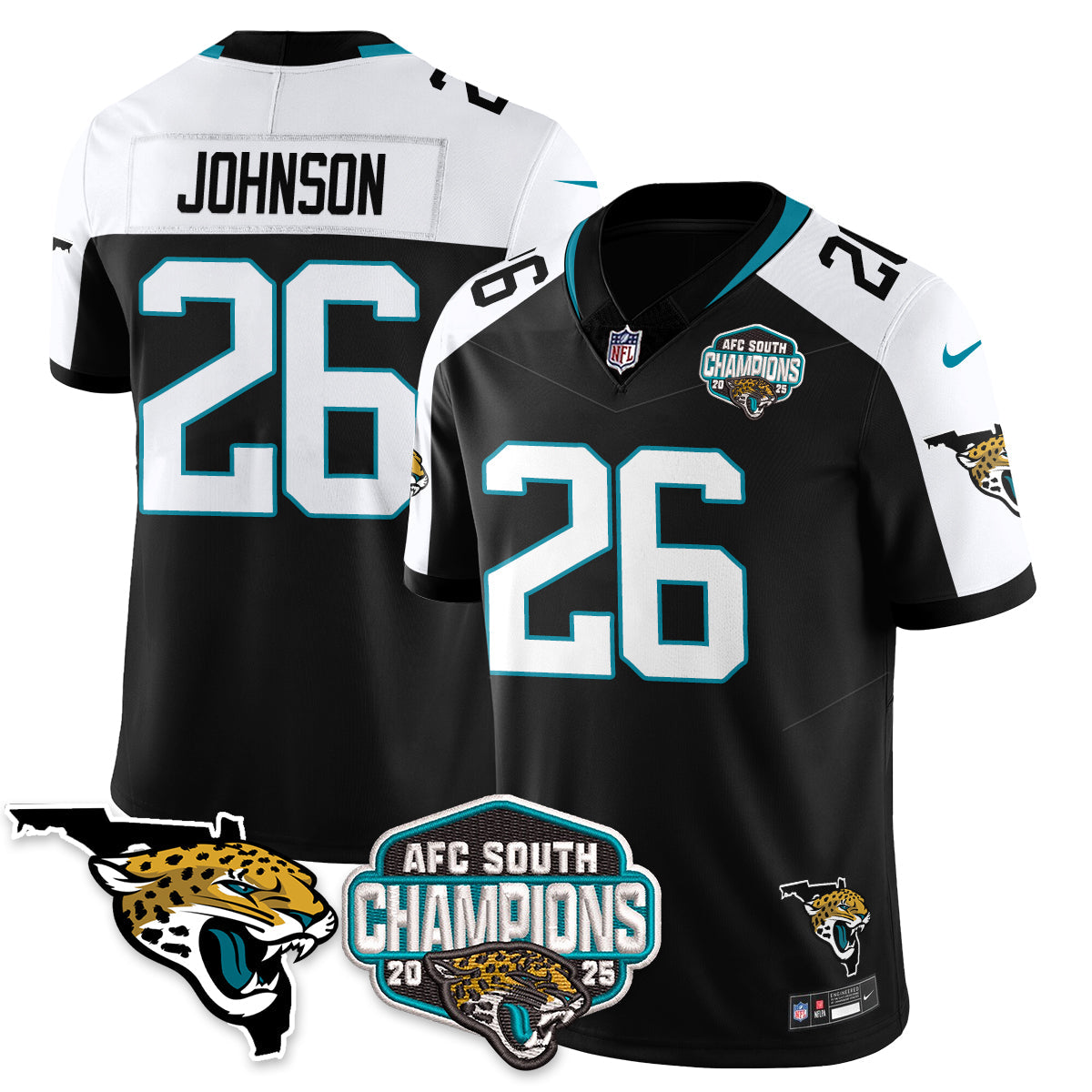 JAX AFC South Division Champions Vapor Limited Jersey - Stitched