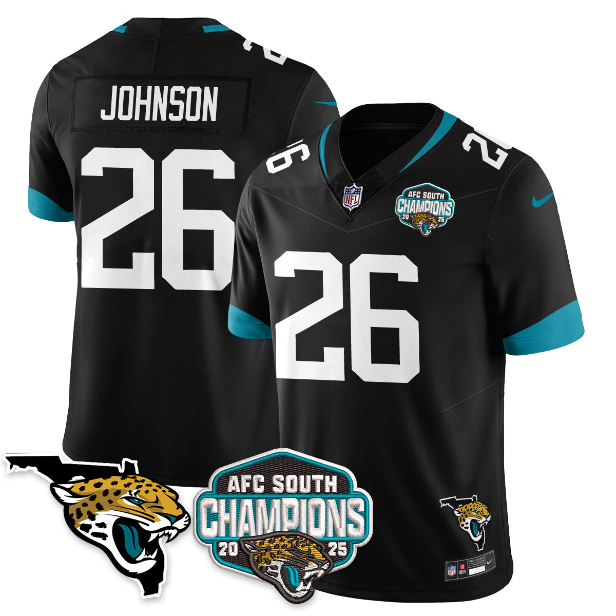 JAX AFC South Division Champions Vapor Limited Jersey - Stitched