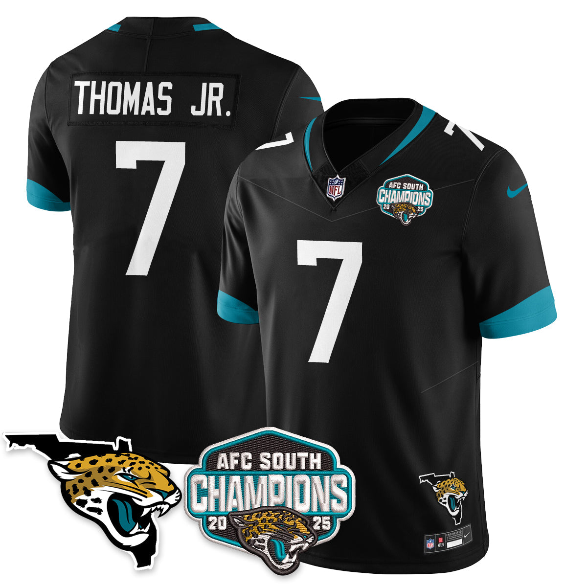 JAX AFC South Division Champions Vapor Limited Jersey - Stitched