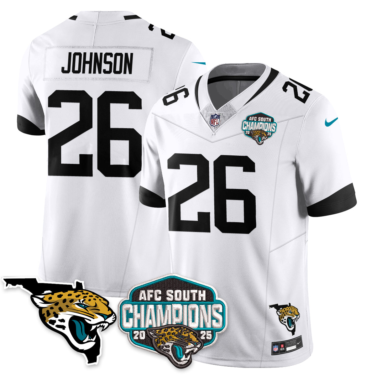JAX AFC South Division Champions Vapor Limited Jersey - Stitched