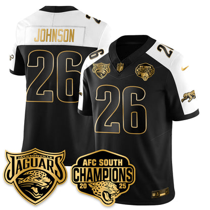 JAX AFC South Division Champions Vapor Limited Gold Jersey - All Stitched