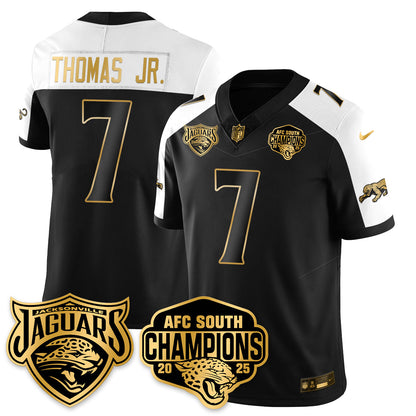 JAX AFC South Division Champions Vapor Limited Gold Jersey - All Stitched