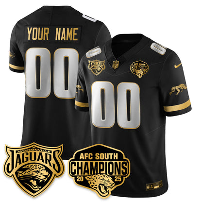 JAX AFC South Division Champions Vapor Limited Gold Jersey - All Stitched