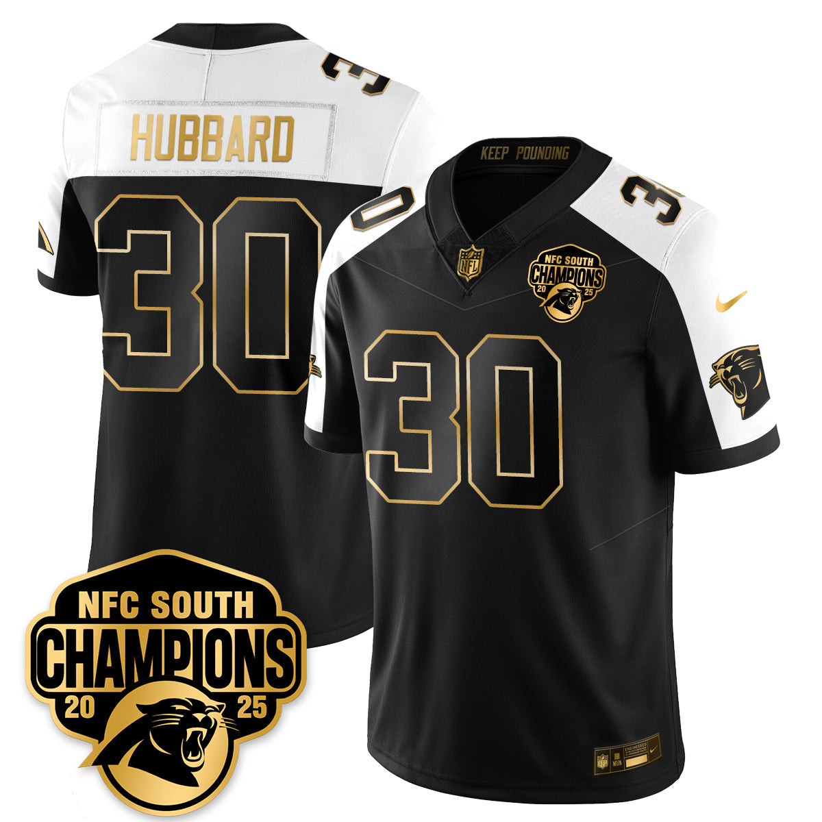 Carolina Panthers NFC South Division Champions Vapor Limited Gold Jersey - All Stitched