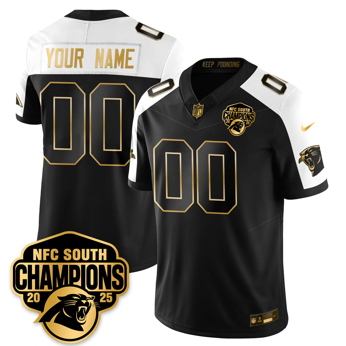 CustomCAR NFC South Division Champions Vapor Limited Gold Jersey - All Stitched