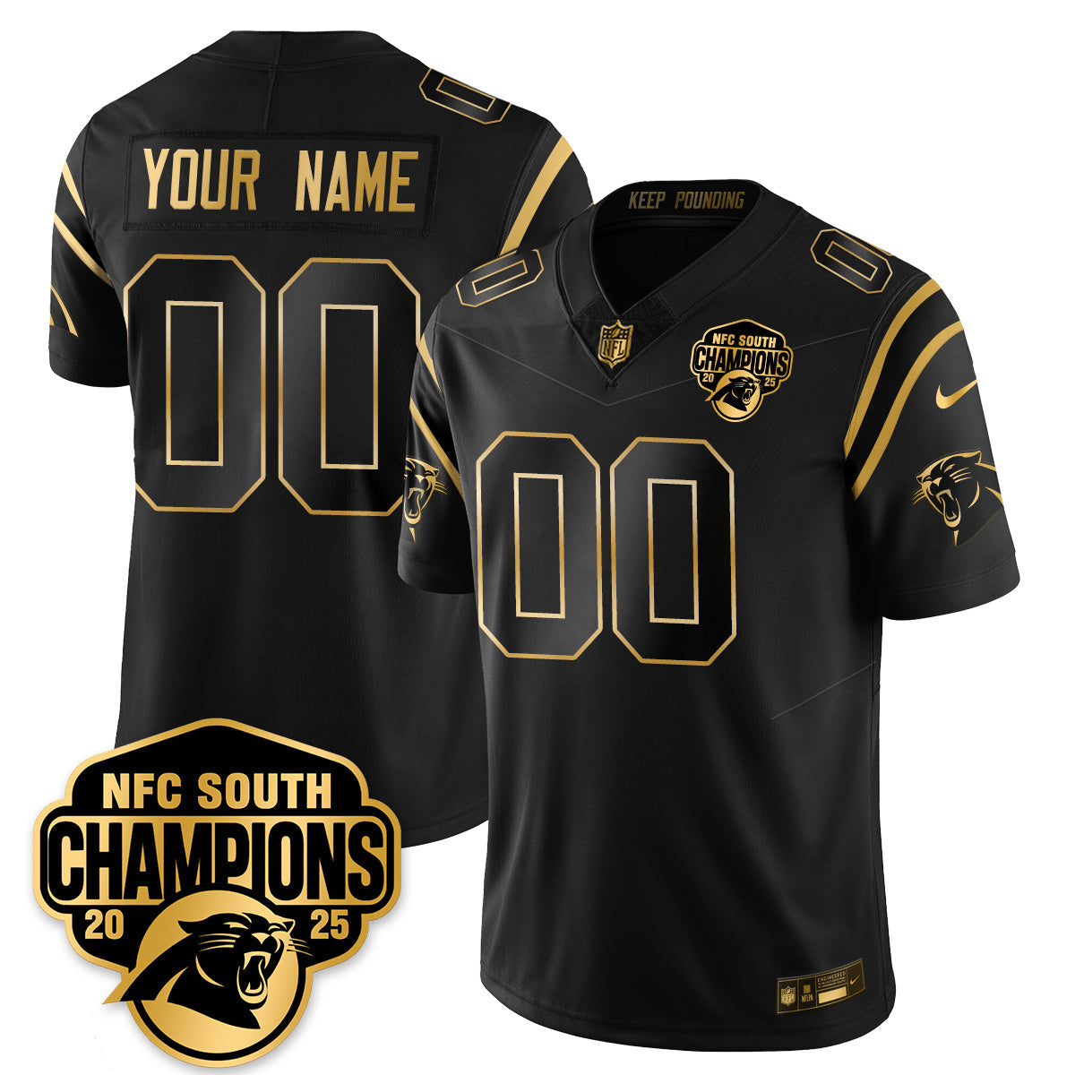 CustomCAR NFC South Division Champions Vapor Limited Gold Jersey - All Stitched