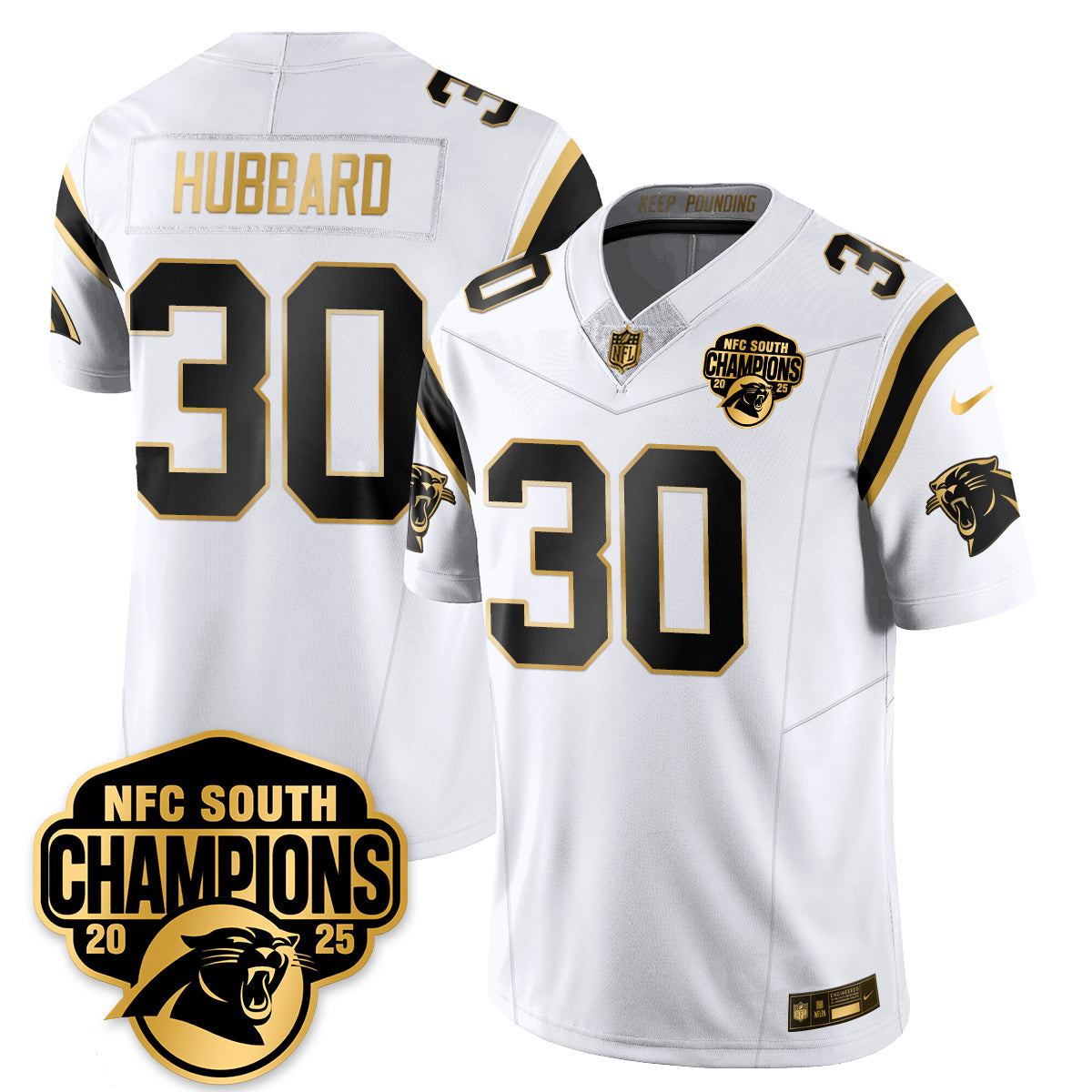 Carolina Panthers NFC South Division Champions Vapor Limited Gold Jersey - All Stitched