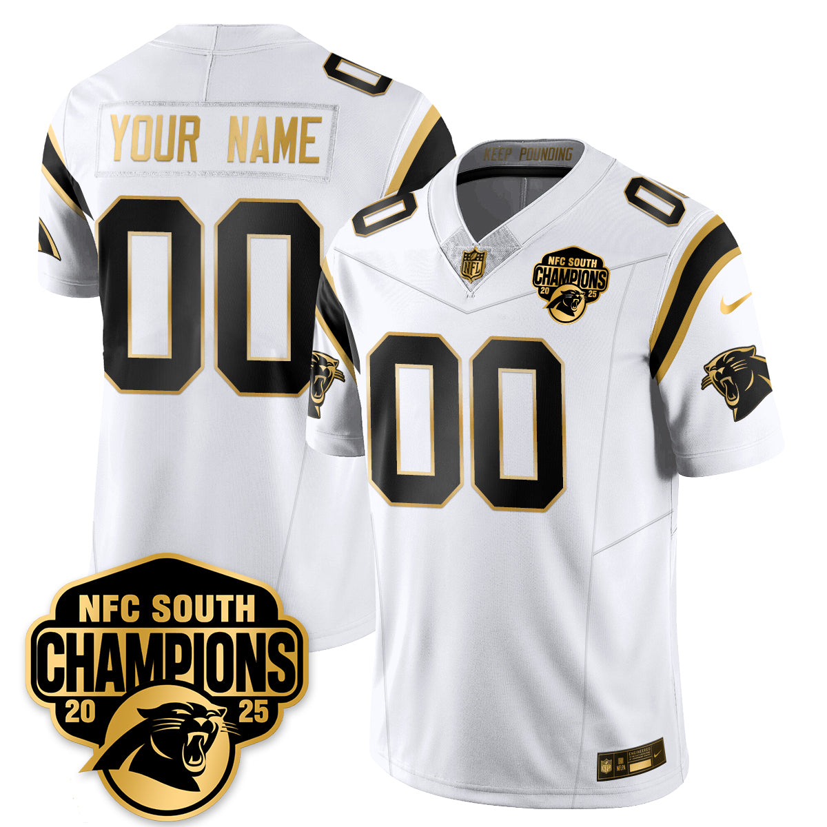 Carolina Panthers NFC South Division Champions Vapor Limited Gold Jersey - All Stitched