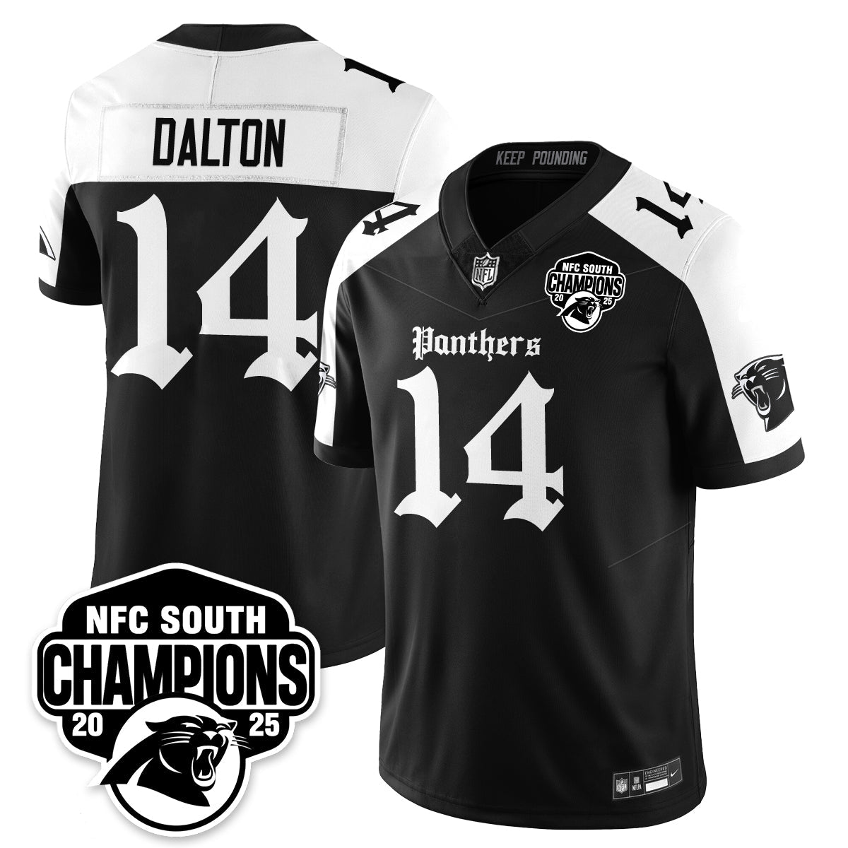 Carolina Panthers Gothic NFC South Division Champions Vapor Limited Gothic Jersey - All Stitched