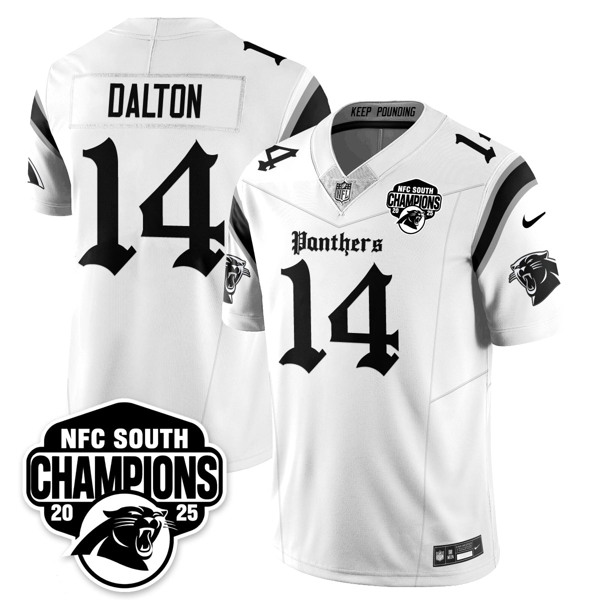 Carolina Panthers Gothic NFC South Division Champions Vapor Limited Gothic Jersey - All Stitched