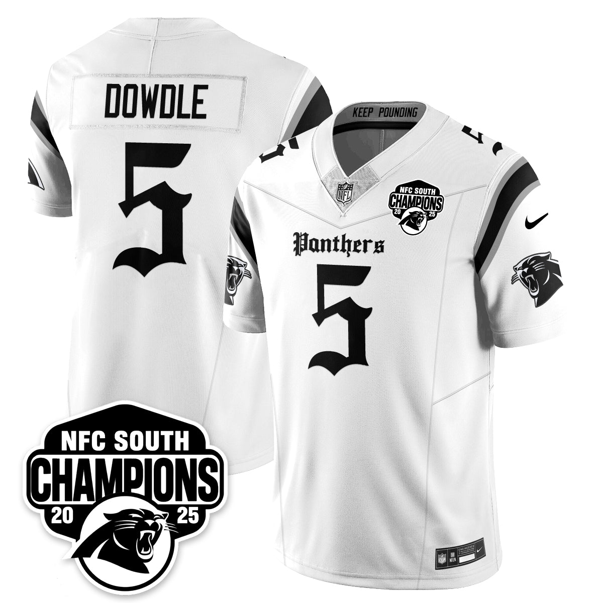 Carolina Panthers Gothic NFC South Division Champions Vapor Limited Gothic Jersey - All Stitched