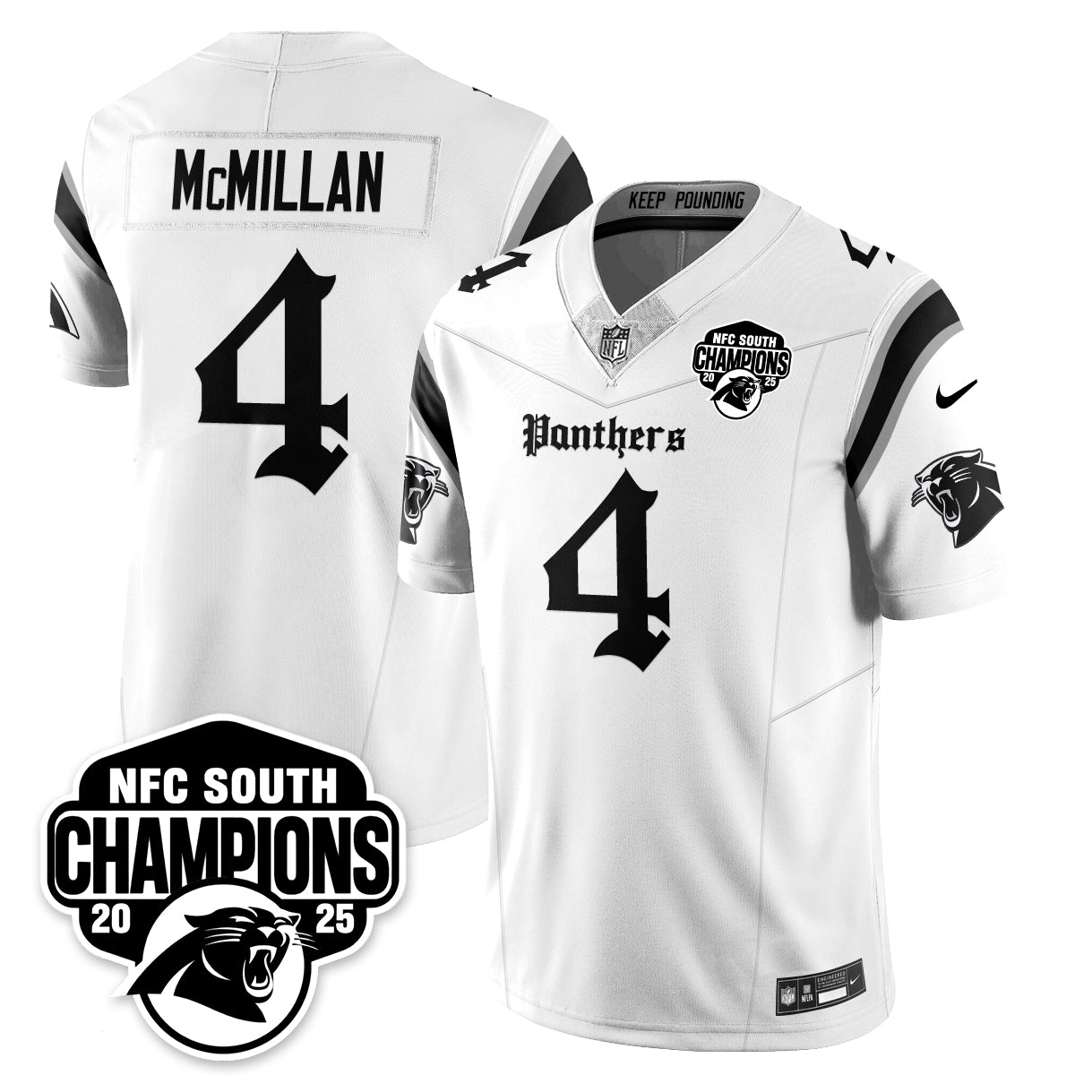 Carolina Panthers Gothic NFC South Division Champions Vapor Limited Gothic Jersey - All Stitched