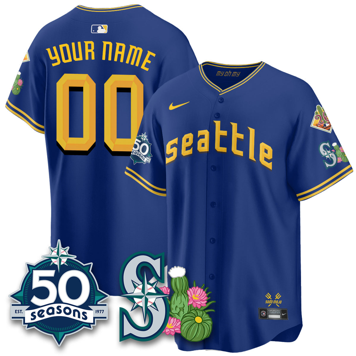 Custom SEA 2026 Spring Training Vapor Limited Jersey - 50th Anniversary - All Stitched