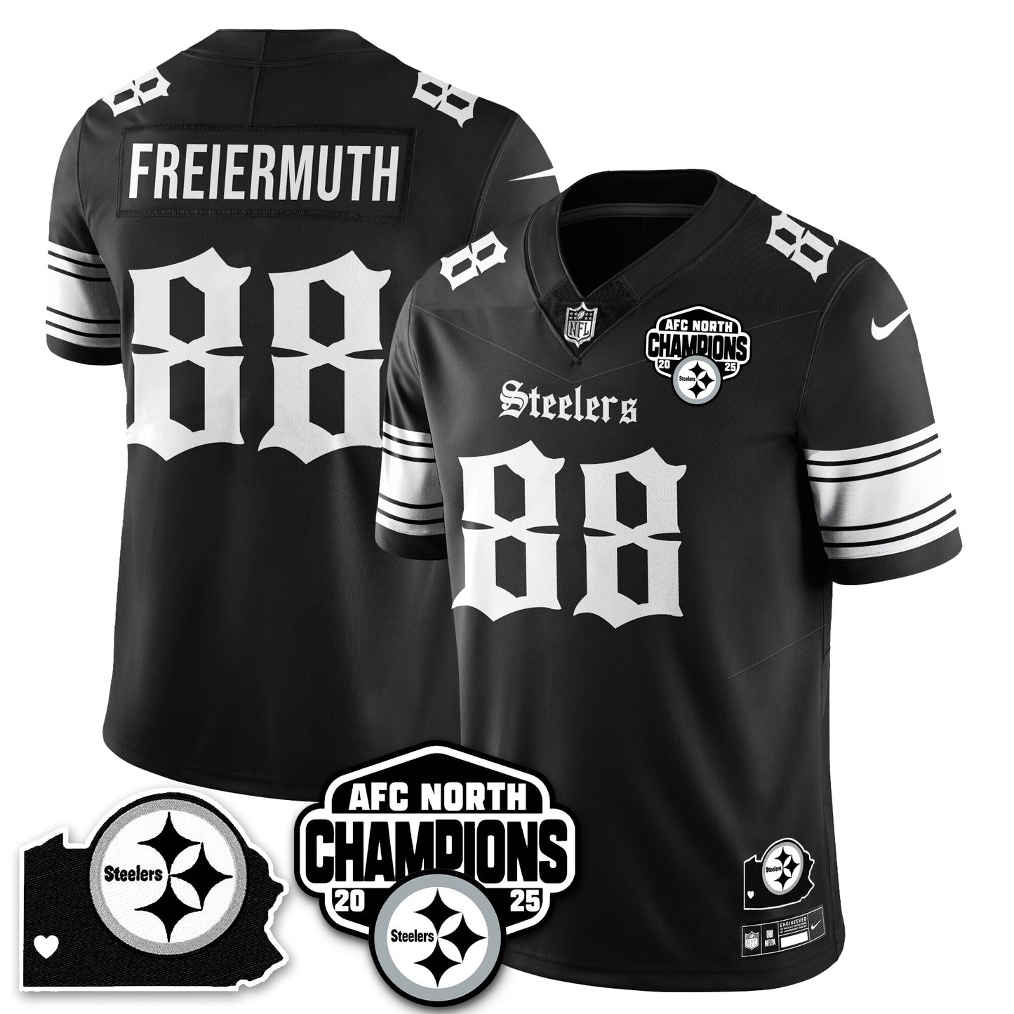 PIT Gothic AFC North Division Champions Vapor Limited Jersey - All Stitched