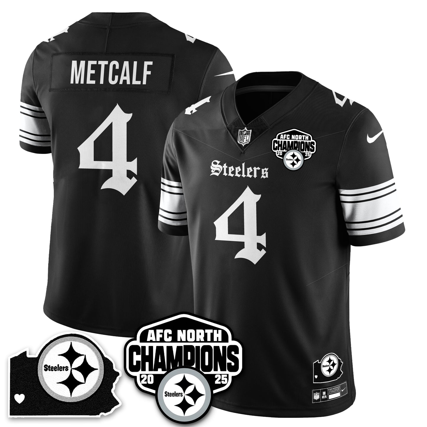 PIT Gothic AFC North Division Champions Vapor Limited Jersey - All Stitched