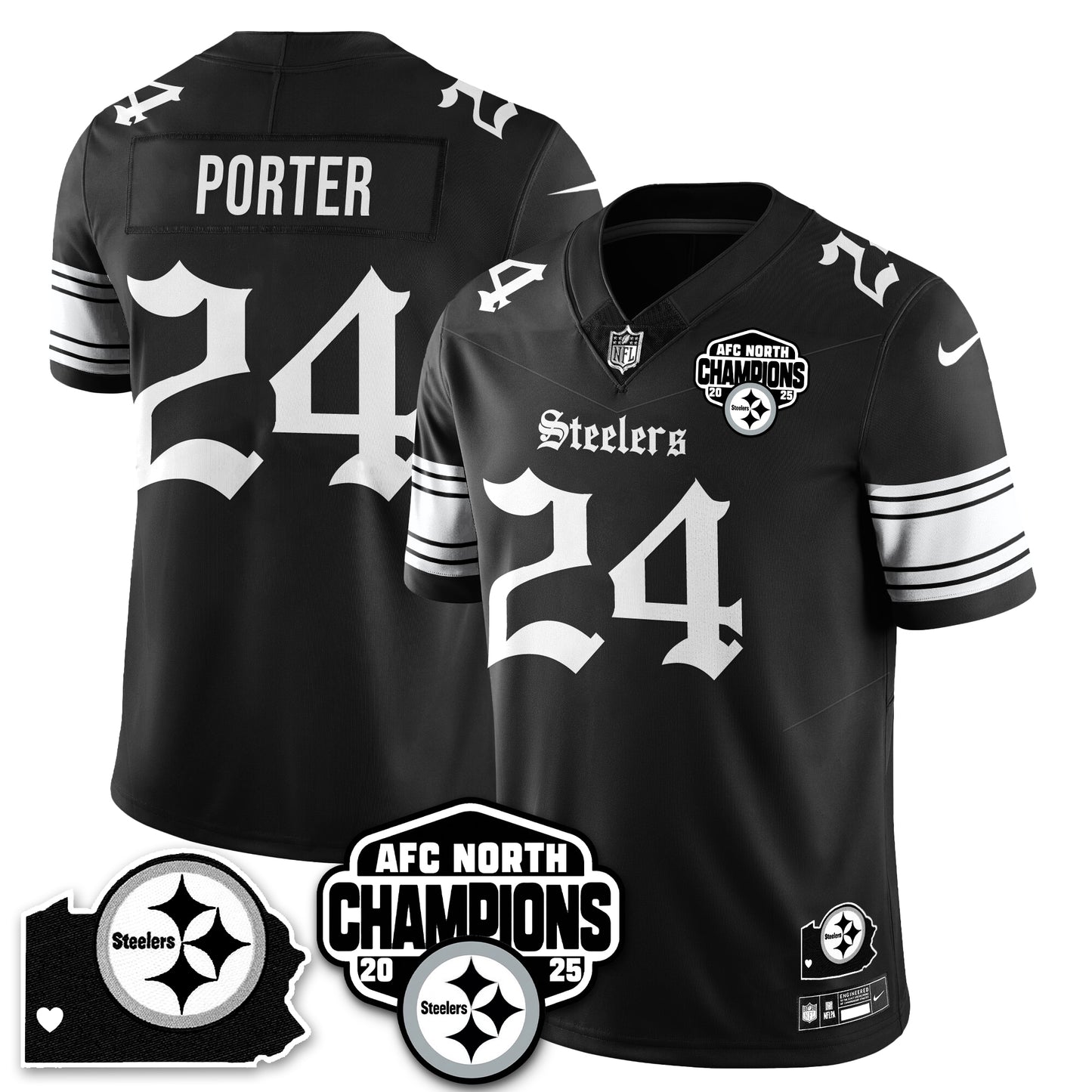 PIT Gothic AFC North Division Champions Vapor Limited Jersey - All Stitched