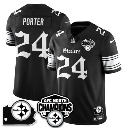 PIT Gothic AFC North Division Champions Vapor Limited Jersey - All Stitched