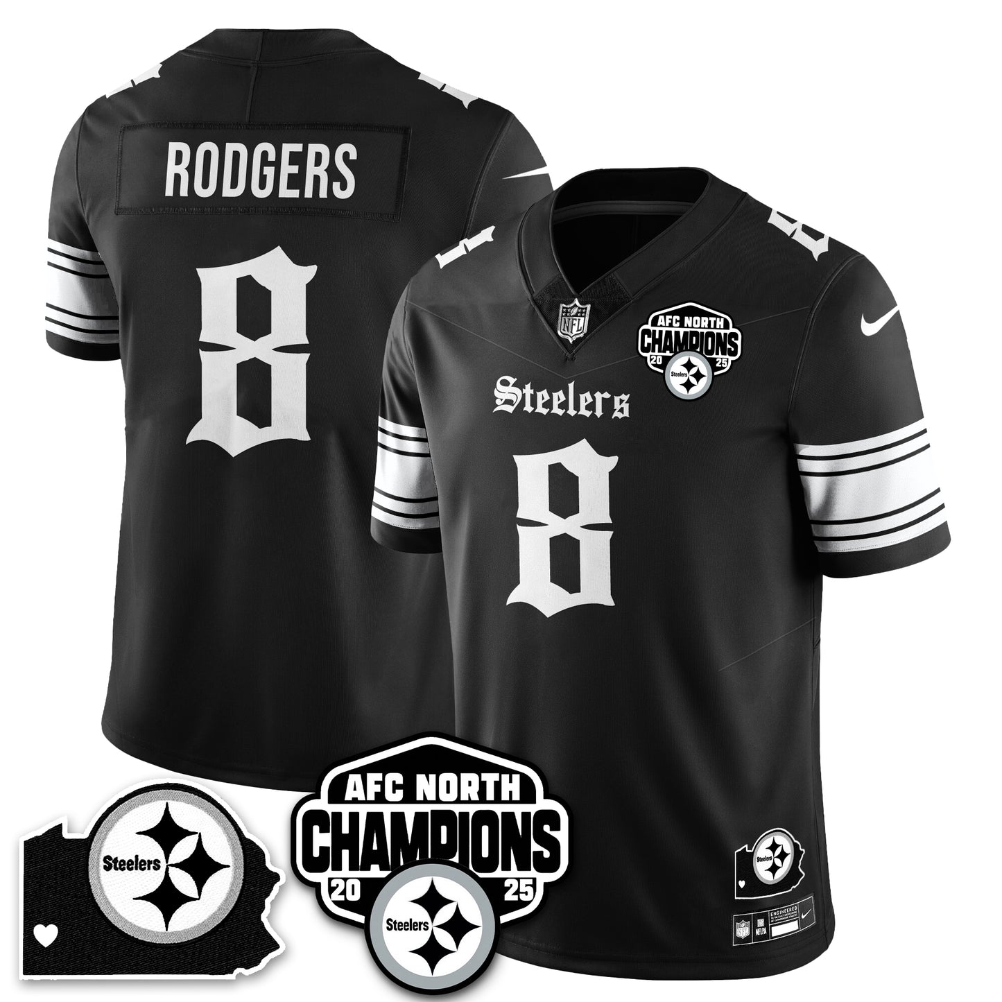 PIT Gothic AFC North Division Champions Vapor Limited Jersey - All Stitched