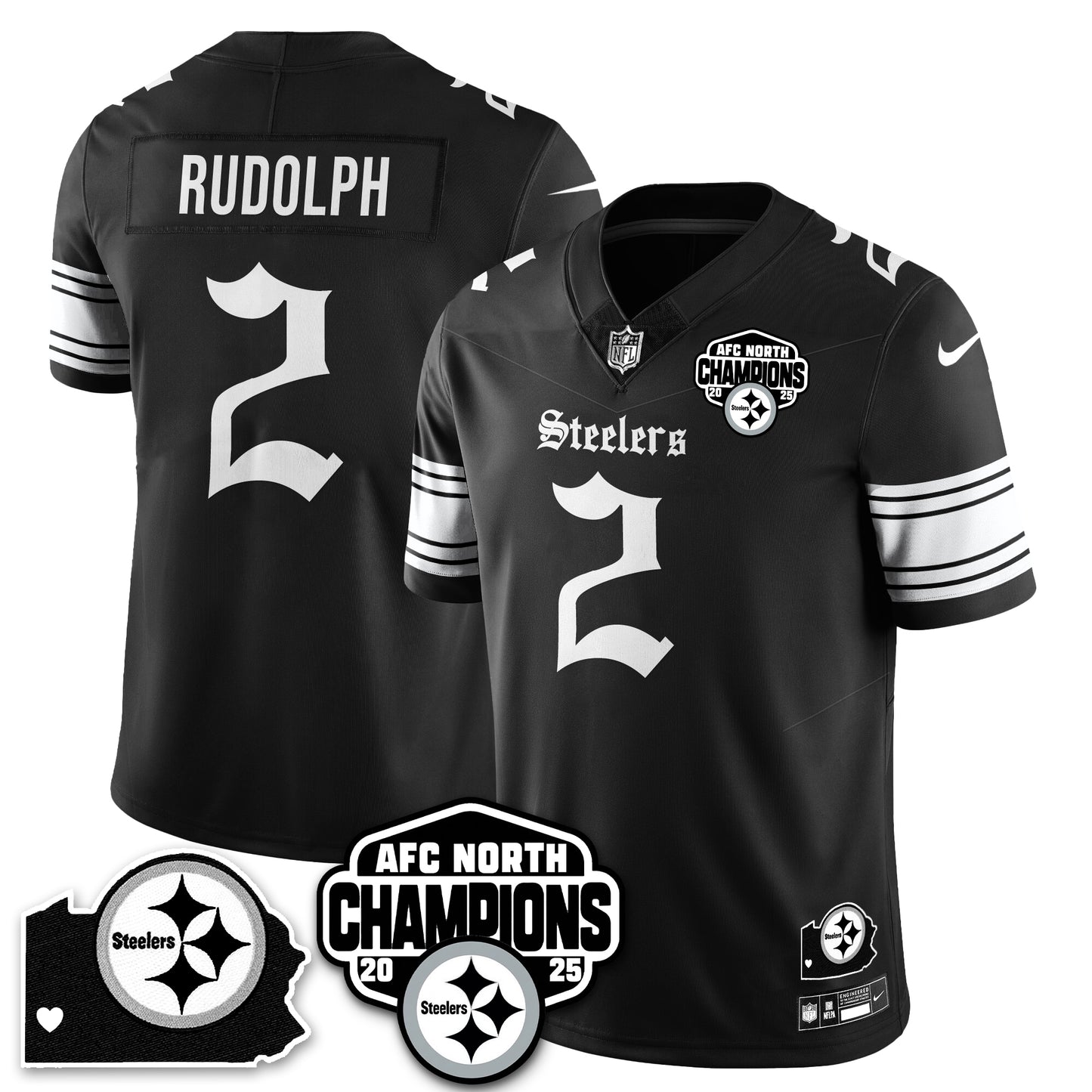 PIT Gothic AFC North Division Champions Vapor Limited Jersey - All Stitched