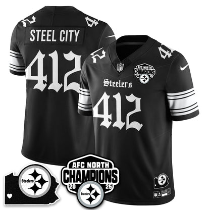 PIT Gothic AFC North Division Champions Vapor Limited Jersey - All Stitched