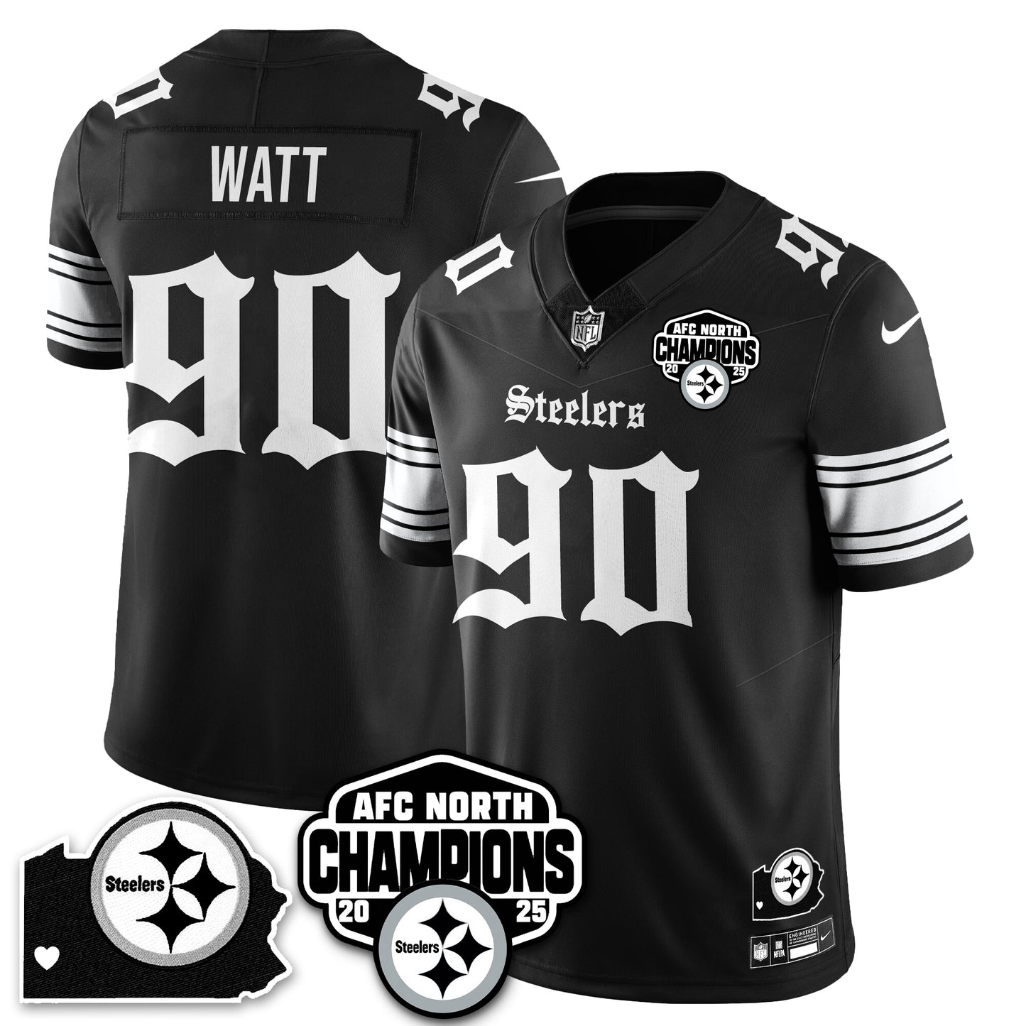 PIT Gothic AFC North Division Champions Vapor Limited Jersey - All Stitched