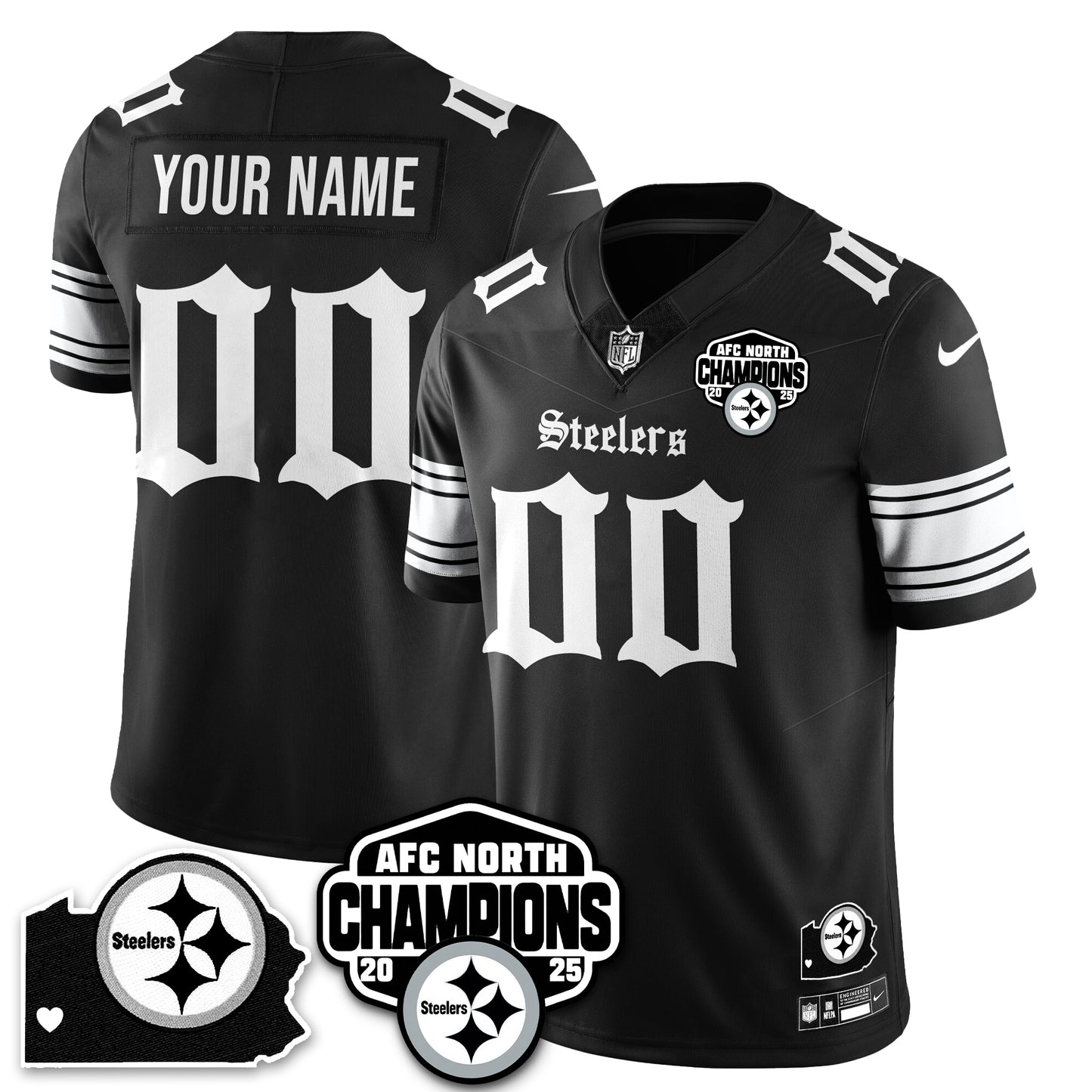 PIT Gothic AFC North Division Champions Vapor Limited Jersey - All Stitched