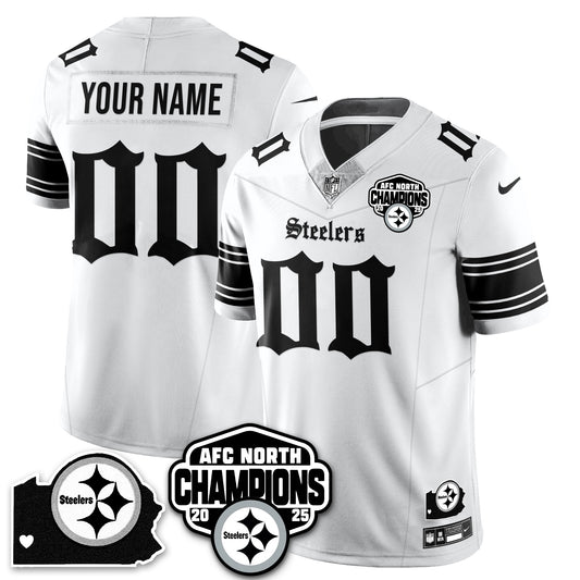 PIT Gothic AFC North Division Champions Vapor Limited Custom Jersey - All Stitched