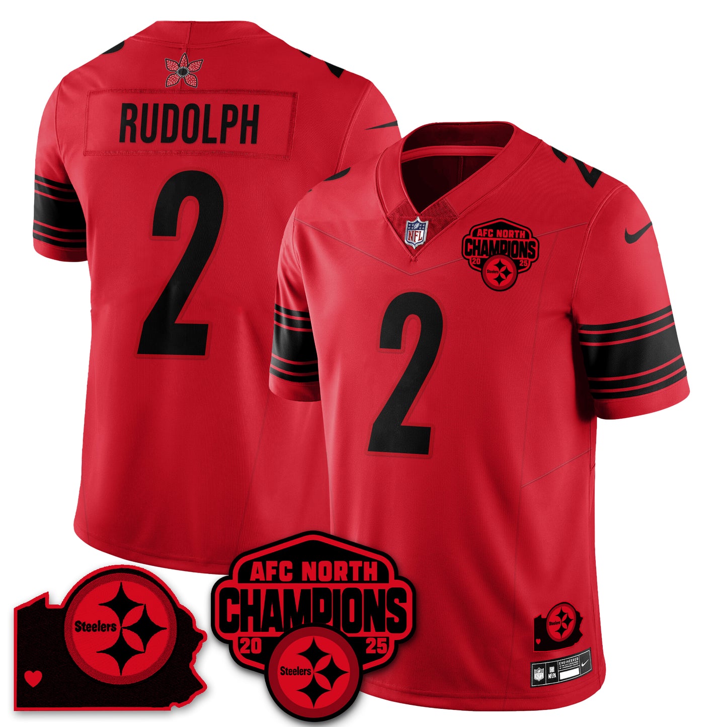 PIT Stranger Things AFC North Division Champions Vapor Limited Jersey - All Stitched