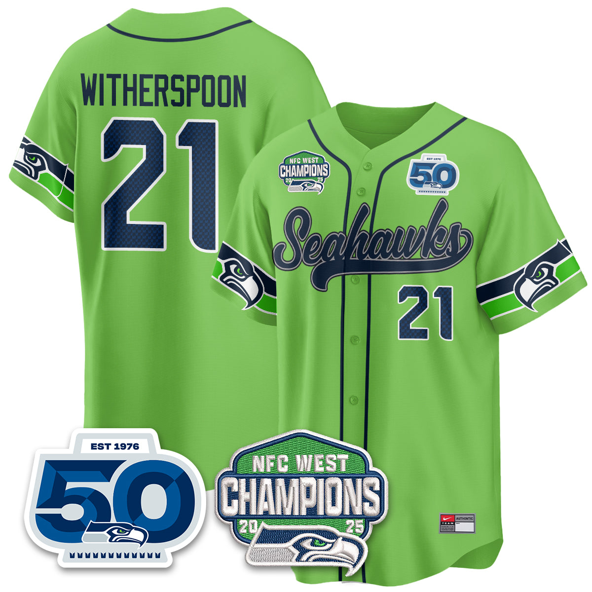 Seattle Seahawks NFC West Division Champions Vapor Limited Baseball Jersey - All Stitched