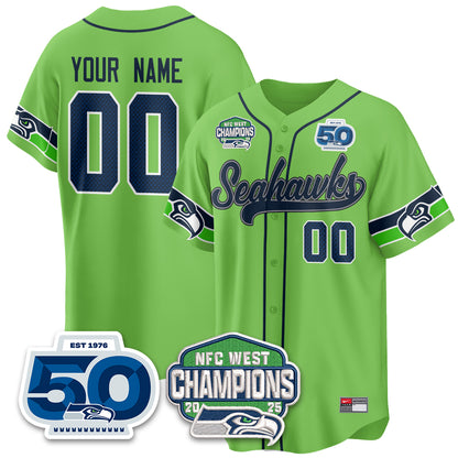 Seattle Seahawks NFC West Division Champions Vapor Limited Baseball Jersey - All Stitched