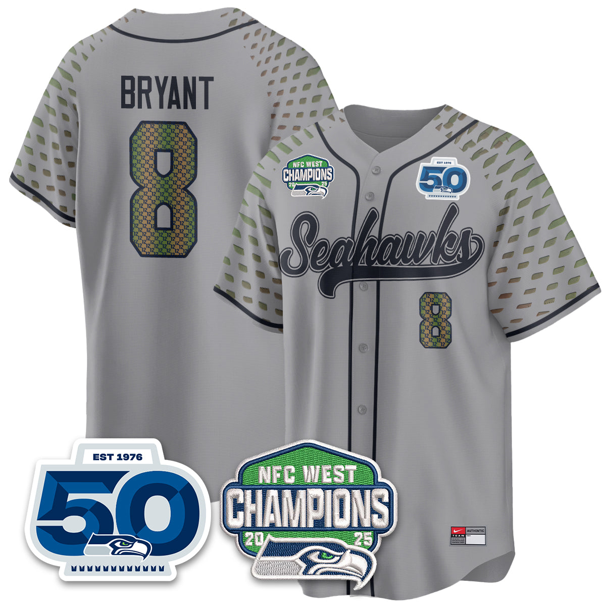 Seattle Seahawks NFC West Division Champions Vapor Limited Baseball Jersey - All Stitched