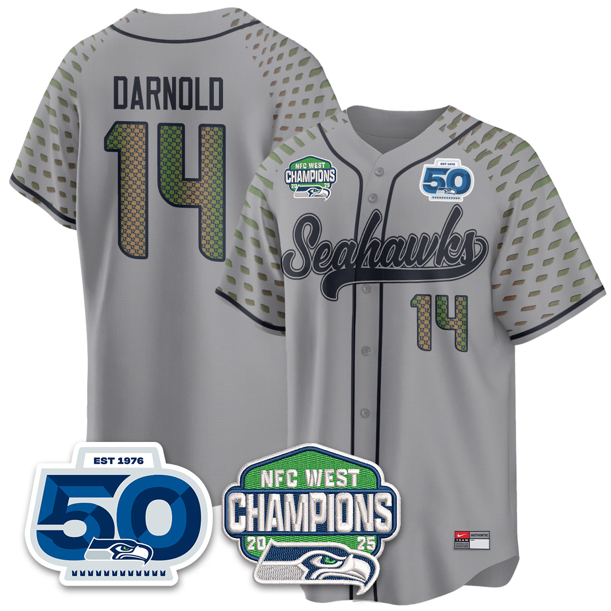 Seattle Seahawks NFC West Division Champions Vapor Limited Baseball Jersey - All Stitched