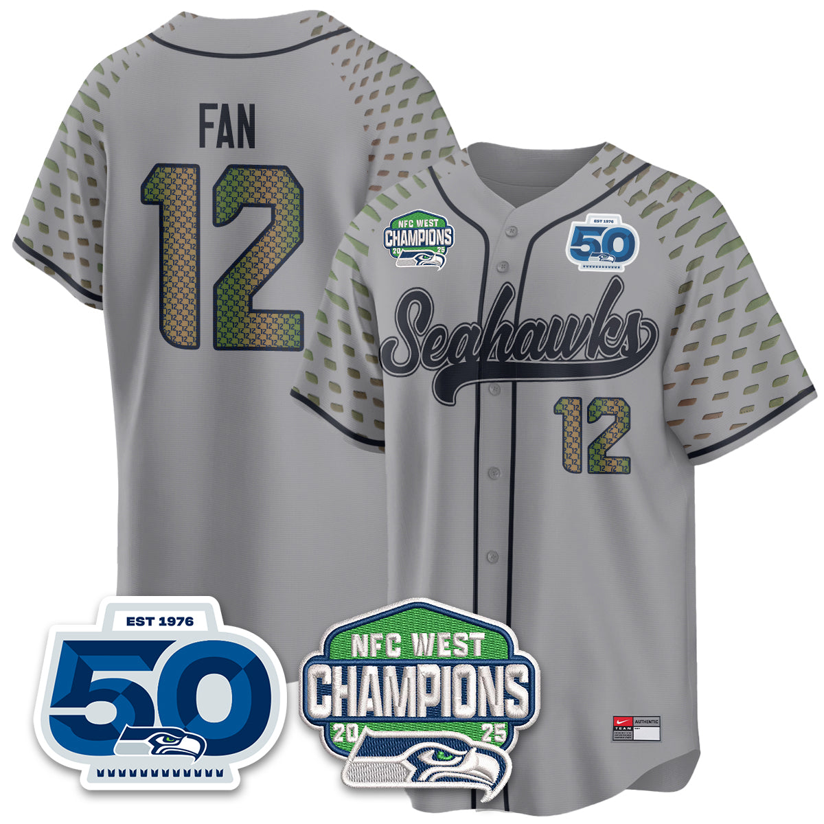 Seattle Seahawks NFC West Division Champions Vapor Limited Baseball Jersey - All Stitched