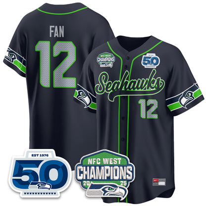 Seattle Seahawks NFC West Division Champions Vapor Limited Baseball Jersey - All Stitched
