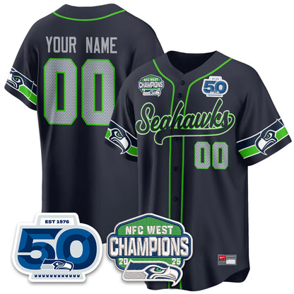 Seattle Seahawks NFC West Division Champions Vapor Limited Baseball Jersey - All Stitched