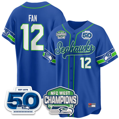 Seattle Seahawks NFC West Division Champions Vapor Limited Baseball Jersey - All Stitched